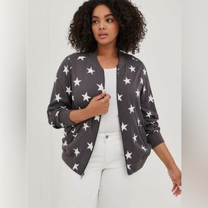 Star Print Challis Bomber